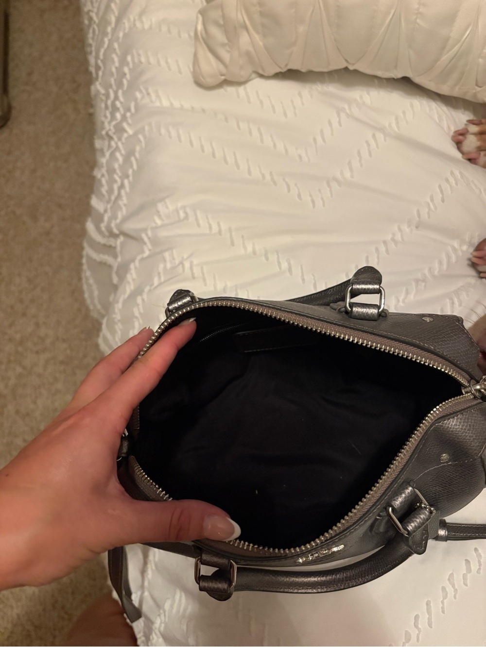 Coach Metallic Silver Women's Crossbody Bag - Picture 5 of 6
